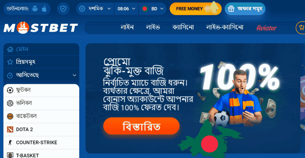 Типы бонусных предложений на Mostbet